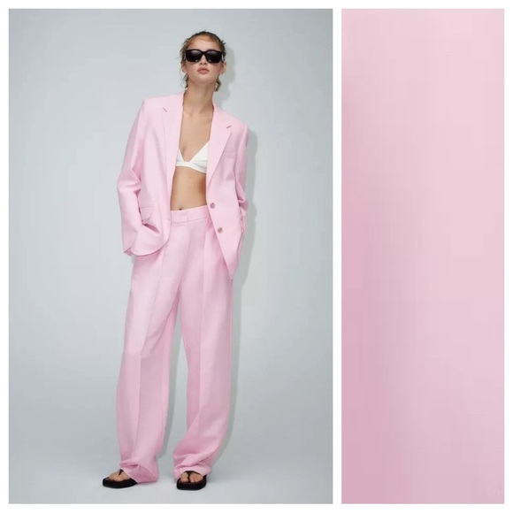 NWT. Zara Pink Oversized Menswear Style Blazer. Size S. - Picture 1 of 12